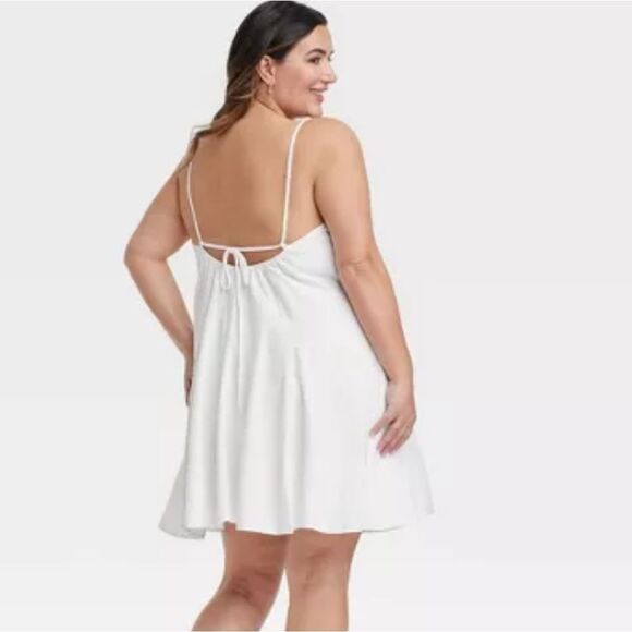 🆕💃🏽Beach Bungalow Linen Mini Dress - White - Picture 2 of 4